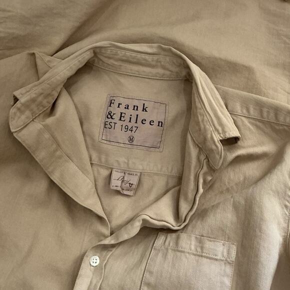 Frank & Eileen Mary Classic Shirtdress Sand Beige Cotton Size Medium Mini Length - Picture 12 of 14